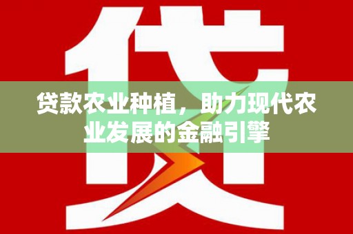 讷河贷款农业种植，助力现代农业发展的金融引擎