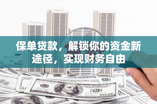 讷河保单贷款，解锁你的资金新途径，实现财务自由