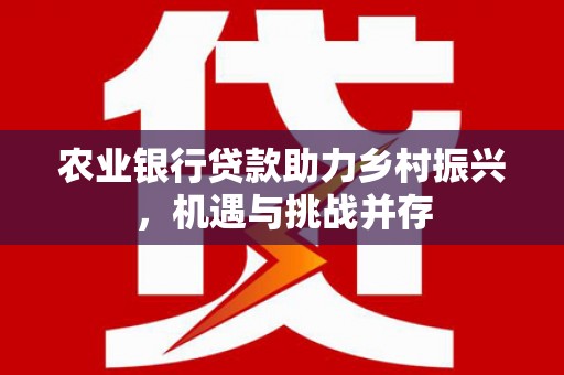 讷河农业银行贷款助力乡村振兴，机遇与挑战并存